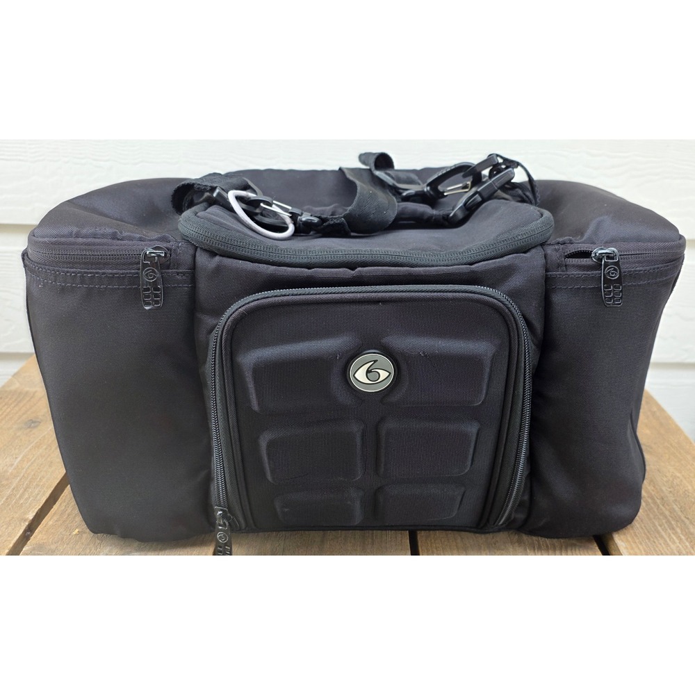 Six Pack Fitness Innovator Meal Management Bag Black Insulated Cooler Travel Fit